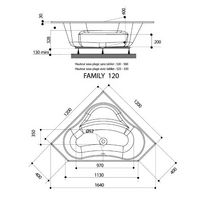 Baignoire d'angle dimension 140x140 Aquaneo - Lapeyre