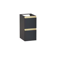Bas 2 tiroirs gain de place Formeo noir mat P/dor H60xL30xP38.5 Main Image