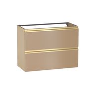 Sous vasque 2 tiroirs gain de place Formeo camel mat P/dor H60xL80xP38.5 Main Image