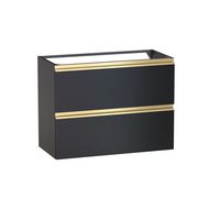 Sous vasque 2 tiroirs gain de place Formeo noir mat P/dor H60xL80xP38.5 Main Image