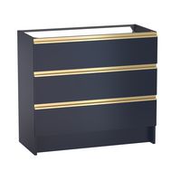 Sous vasque 3 tiroirs reposant Formeo indigo mat P/dor H90xL100xP45.5 Main Image