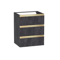 Sous vasque 3 tiroirs Formeo ardoise anthracite P/dor H75xL60xP45.5 Main Image