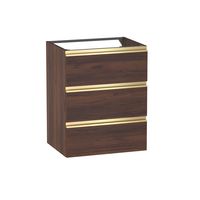 Sous vasque 3 tiroirs Formeo noyer warmia P/dor H75xL60xP45.5 Main Image