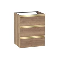 Sous vasque 3 tiroirs Formeo chene raphia P/dor H75xL60xP45.5 Main Image