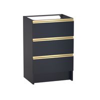 Sous vasque 3 tiroirs reposant Formeo bleu profond P/dor H90xL60xP45.5 Main Image