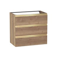 Sous vasque 3 tiroirs Formeo chene raphia P/dor H75xL80xP45.5 Main Image