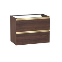 Sous vasque 2 tiroirs Formeo noyer warmia P/dor H60xL80xP45.5 Main Image