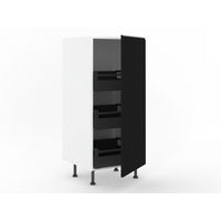 Demi-colonne reserve 1 porte Velours noir mat H148xL60xP63 G Main Image