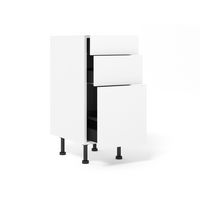 Bas 1 casserolier + 2 tiroirs Soft blanc mat H92xL40xP63 Main Image