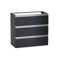 Sous vasque 3 tiroirs gain de place Formeo noir mat P/ino H75xL80xP38.5 Main Image