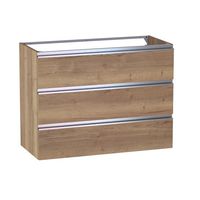 Sous vasque 3 tiroirs Formeo chene raphia P/ino H75xL100xP45.5 Main Image