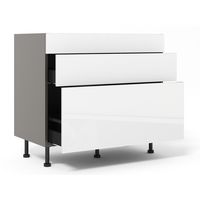 Bas 1 casserolier+1 tiroir+1 fx tir. Nuances blanc brillant H92xL100xP63 Main Image