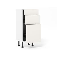 Bas 1 casserolier + 2 tiroirs Agile blanc H92xL40xP35 Main Image