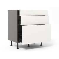 Bas 1 casserolier + 2 tiroirs Agile blanc H92xL80xP63 Main Image