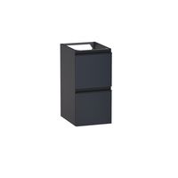 Bas 2 tiroirs gain de place Formeo bleu profond P/noir H60xL30xP38.5 Main Image