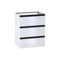 Sous vasque 3 tiroirs gain de place Formeo blanc P/noi H75xL60xP38.5 Main Image