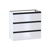 Sous vasque 3 tiroirs gain de place Formeo blanc P/noi H75xL80xP38.5 Main Image