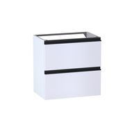 Sous vasque 2 tiroirs gain de place Formeo blanc mat P/noir H60xL60xP38.5 Main Image