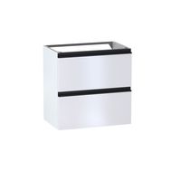 Sous vasque 2 tiroirs gain de place Formeo blanc P/noir H60xL60xP38.5 Main Image