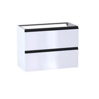 Sous vasque 2 tiroirs gain de place Formeo blanc brillant P/noir H60xL80xP38.5 Main Image