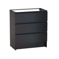 Sous vasque 3 tiroirs reposant Formeo noir mat P/noir H90xL80xP45.5 Main Image