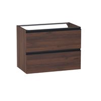 Sous vasque 2 tiroirs Formeo noyer warmia P/noir H60xL80xP45.5 Main Image