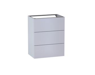 Meuble sous-vasque gain de place L.60 cm, 3 tiroirs, décor verni laqué FORMEO