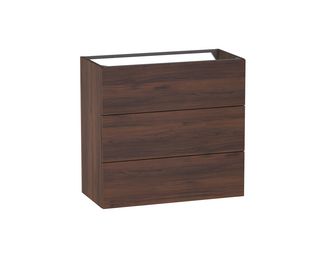 Meuble sous-vasque gain de place L.80 cm, 3 tiroirs, décor naturel FORMEO
