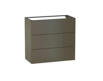 Meuble sous-vasque gain de place L.80 cm, 3 tiroirs, décor uni FORMEO