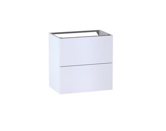 Meuble sous-vasque gain de place L.60 cm, 2 tiroirs, décor verni laqué FORMEO