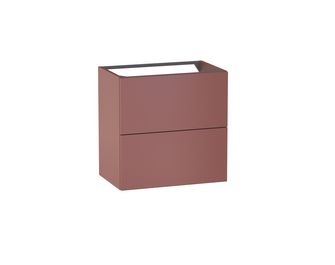 Meuble sous-vasque gain de place L.60 cm, 2 tiroirs, décor uni FORMEO