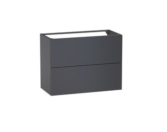 Meuble sous-vasque gain de place L.80 cm, 2 tiroirs, décor uni FORMEO