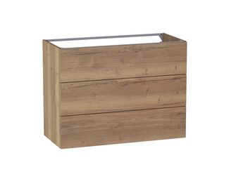 Meuble sous-vasque L.100 cm, 3 tiroirs, décor naturel FORMEO
