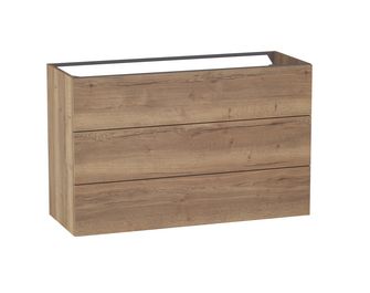 Meuble sous-vasque L.120 cm, 3 tiroirs, décor naturel FORMEO