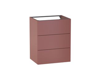 Meuble sous-vasque L.60 cm, 3 tiroirs, décor uni FORMEO