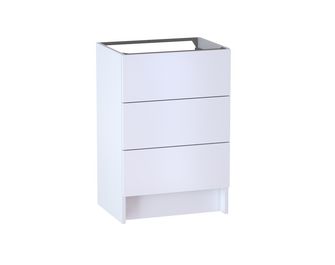 Meuble sous vasque reposant L.60 cm, 3 tiroirs, décor verni laqué FORMEO