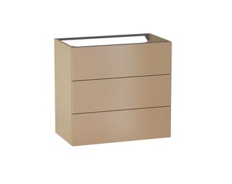 Meuble sous-vasque L.80 cm, 3 tiroirs, décor verni laqué FORMEO
