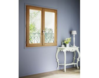 Appui de fenêtre Malesherbes acier H. 40 cm main courante bois exotique prépeint blanc