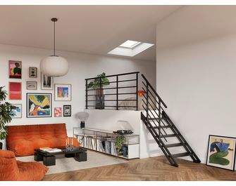 Escalier intérieur NEW YORK 2 droit 8 à 10 marches Métal Embossées