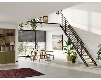 Escalier intérieur NEW YORK 2 droit de 8 à 10 marches Hêtre