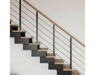 Escalier EZIO droit à rampe hêtre