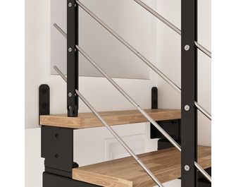 Escalier EZIO droit à rampe hêtre