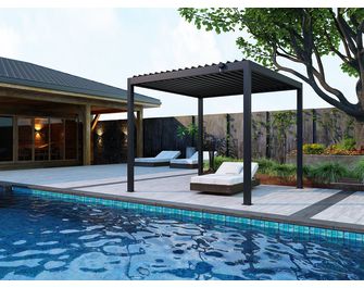 Pergola bioclimatique autoportante aluminium/acier Atlas