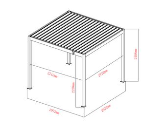 Pergola bioclimatique autoportante aluminium/acier Atlas
