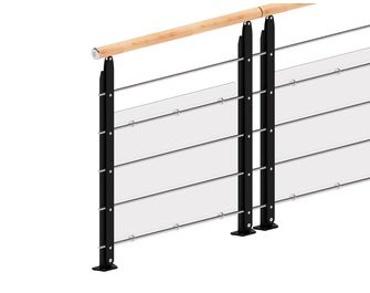 Balustrade EZIO noire en hêtre