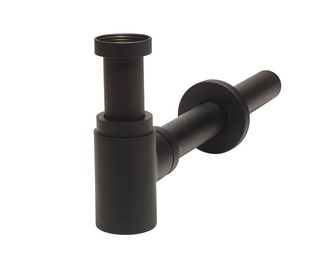 Siphon de lavabo noir mat