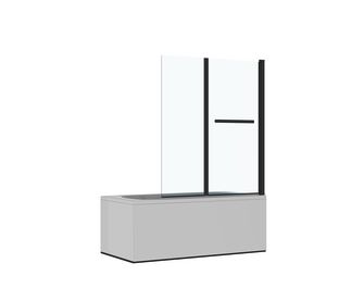 Pare-baignoire LIGNE 2 noir 2 volets