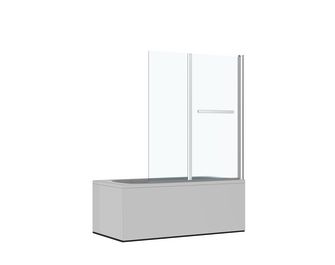 Pare-baignoire LIGNE 2 chrome 2 volets