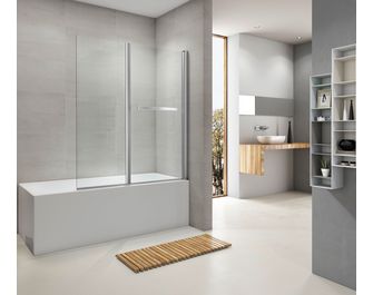 Pare-baignoire LIGNE 2 chrome 2 volets