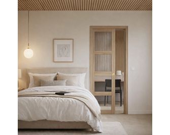 Porte coulissante chêne plaqué